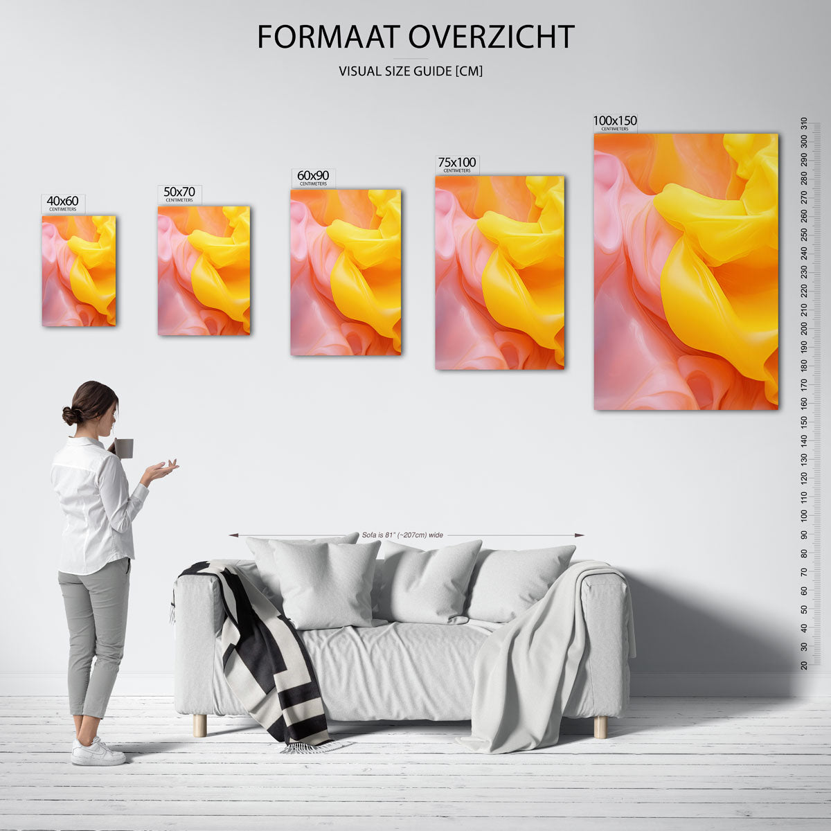 Vloeiende kleuren Kunstwerk