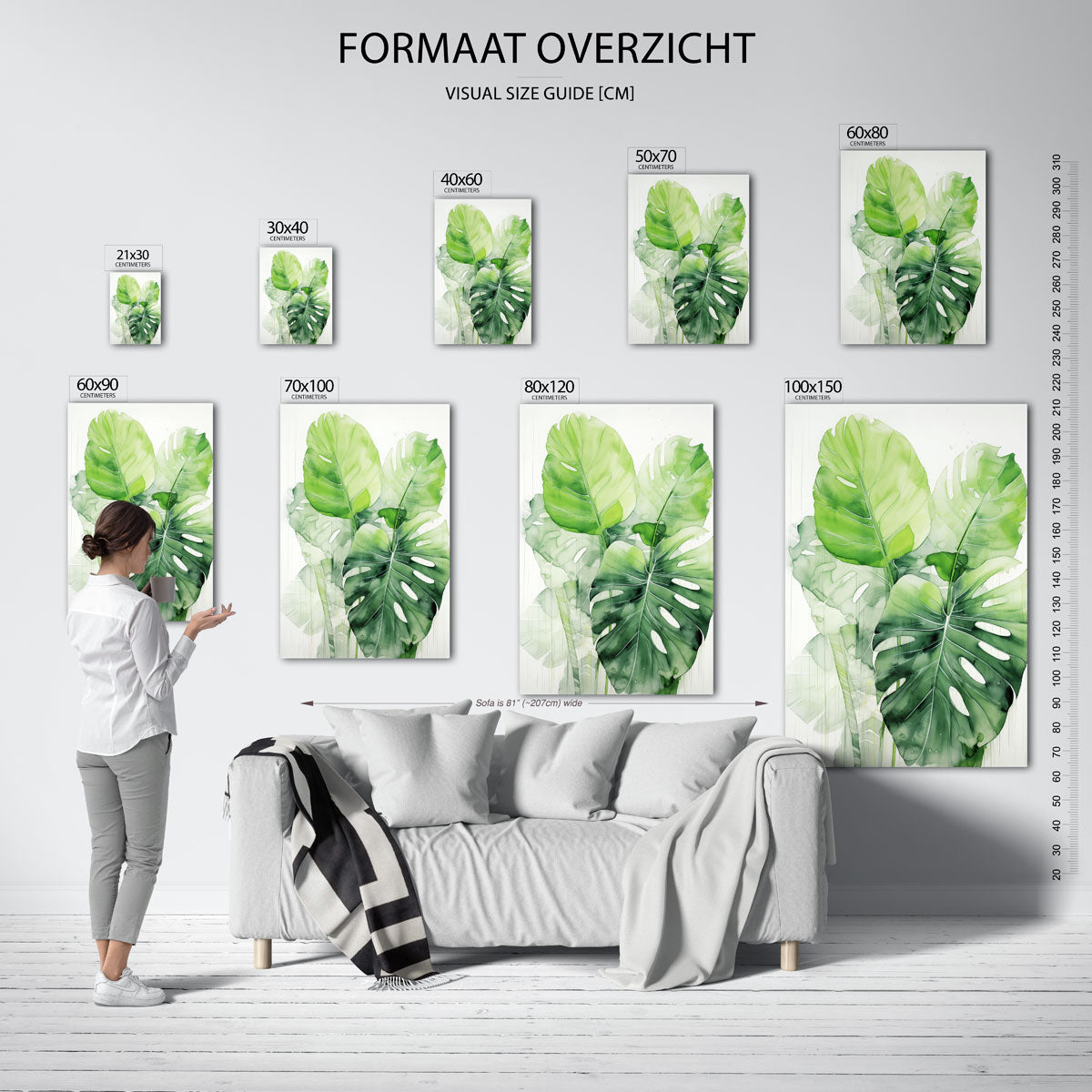Monstera bladeren Poster