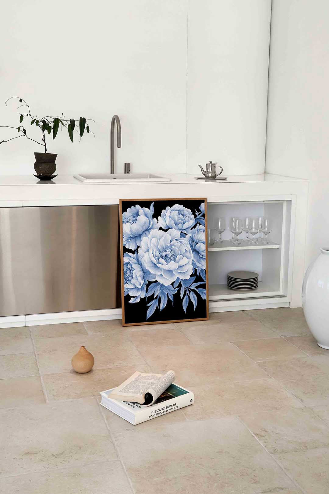 Blauwe bloemen Poster