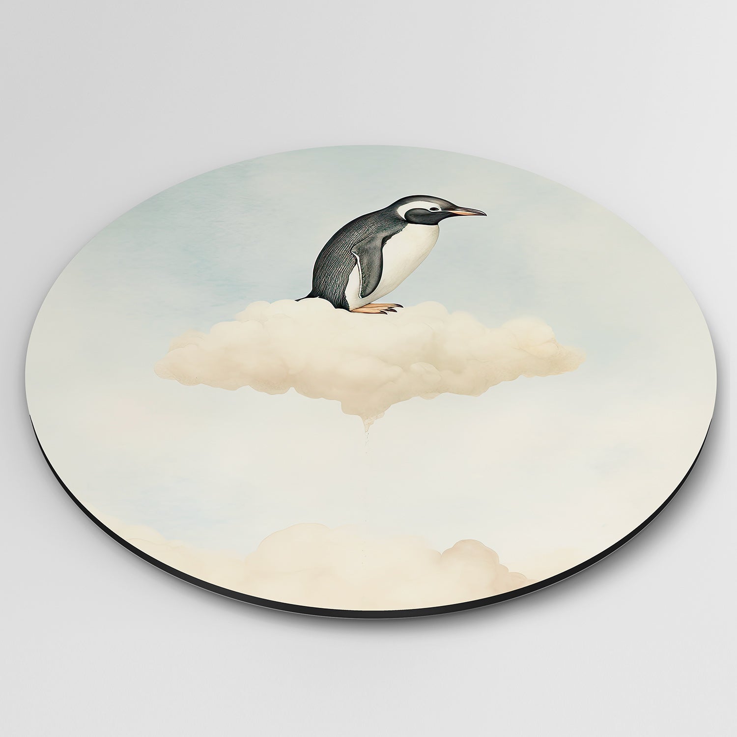 Pinguïn op wolk Muurcirkel