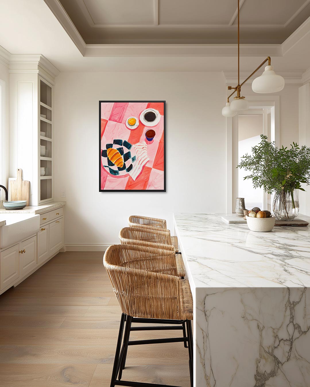 Vrolijk ontbijt tafereel Kunstwerk