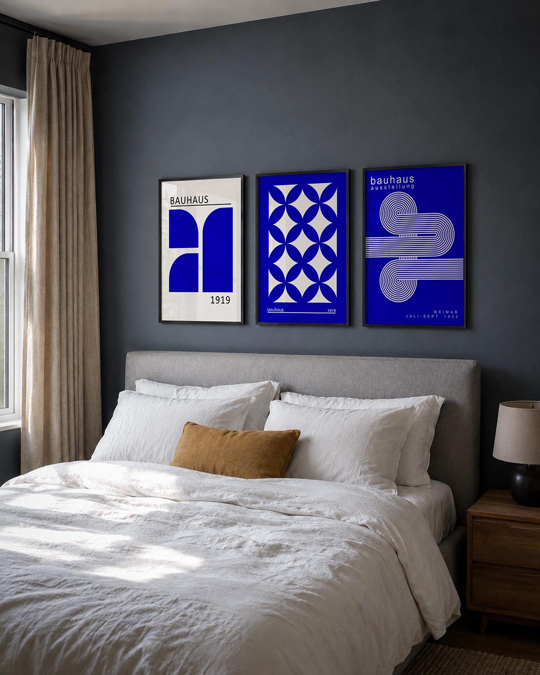 Blauw vlakritme Posterset