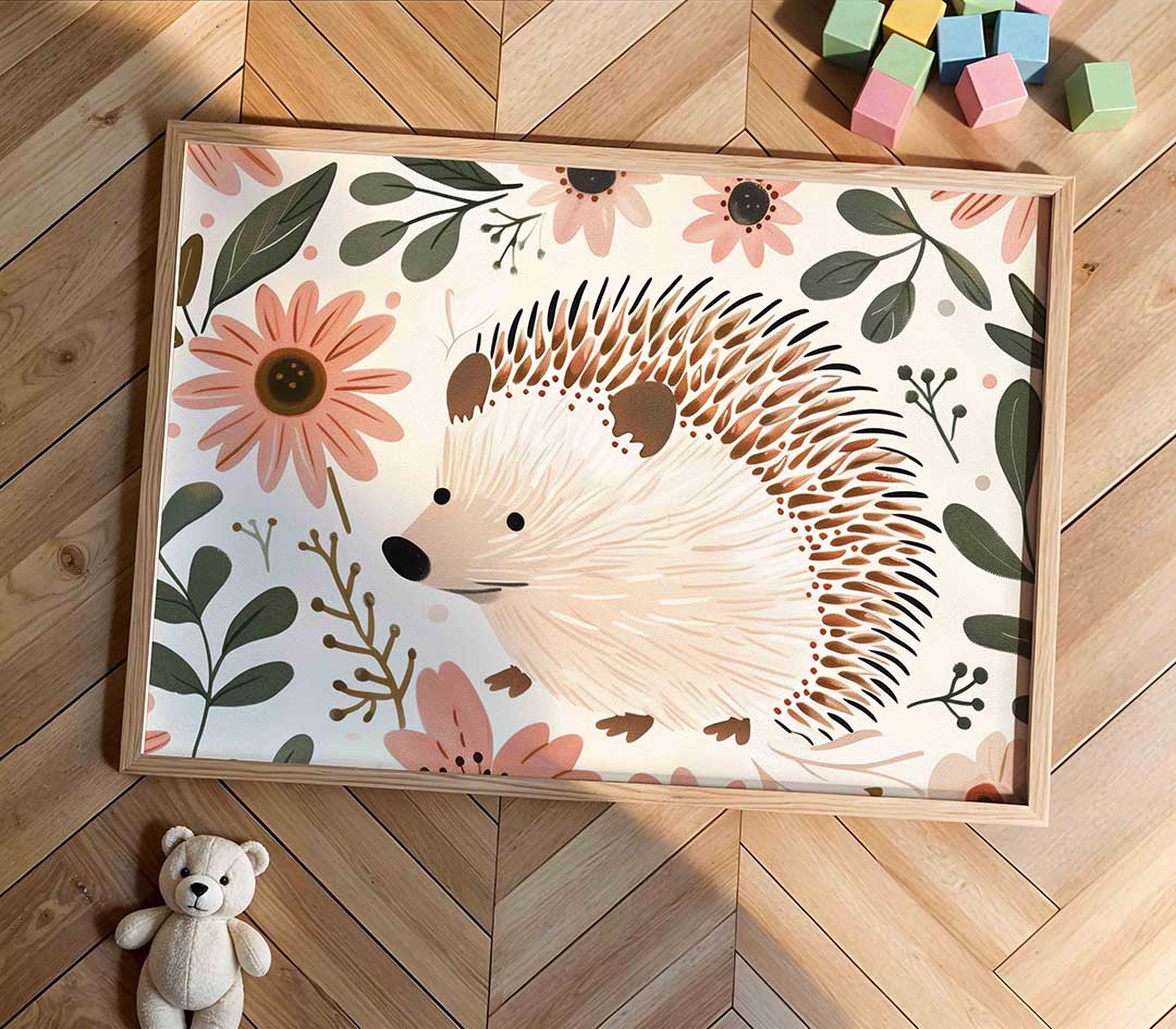 Egel en bloemen Poster