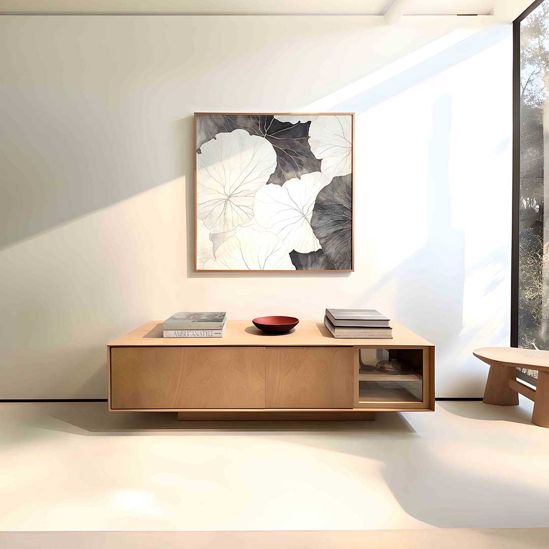 Bladeren in zwart wit Poster