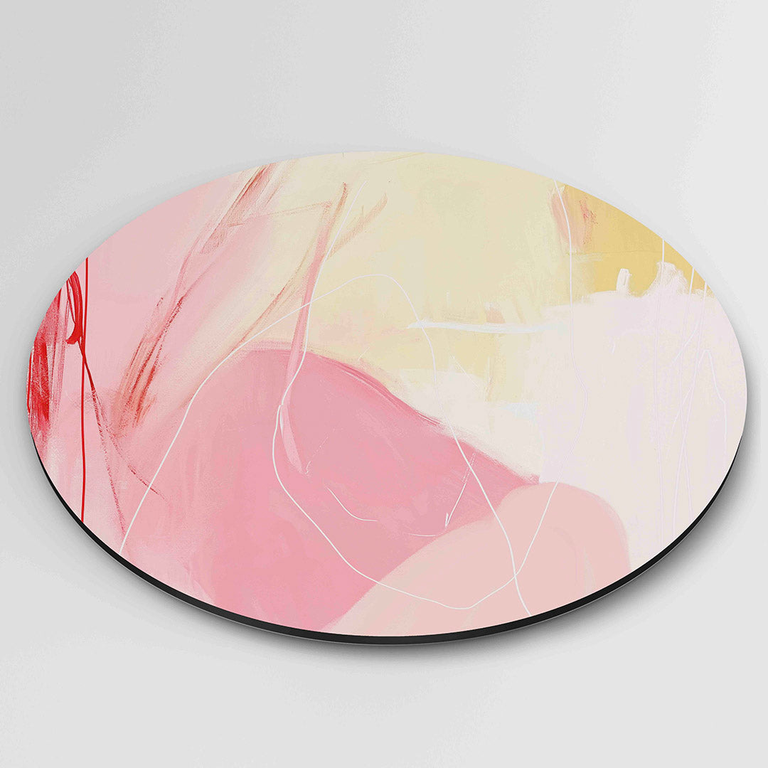 Abstracte roze en gele Muurcirkel