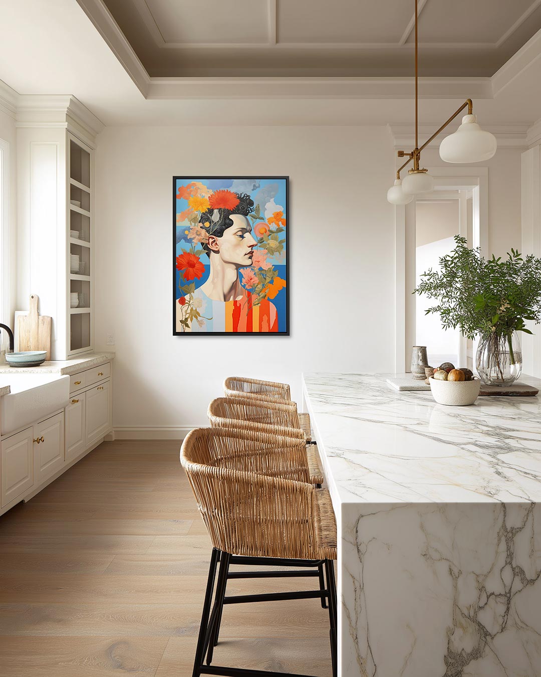 Kleurrijke bloemenportret Kunstwerk