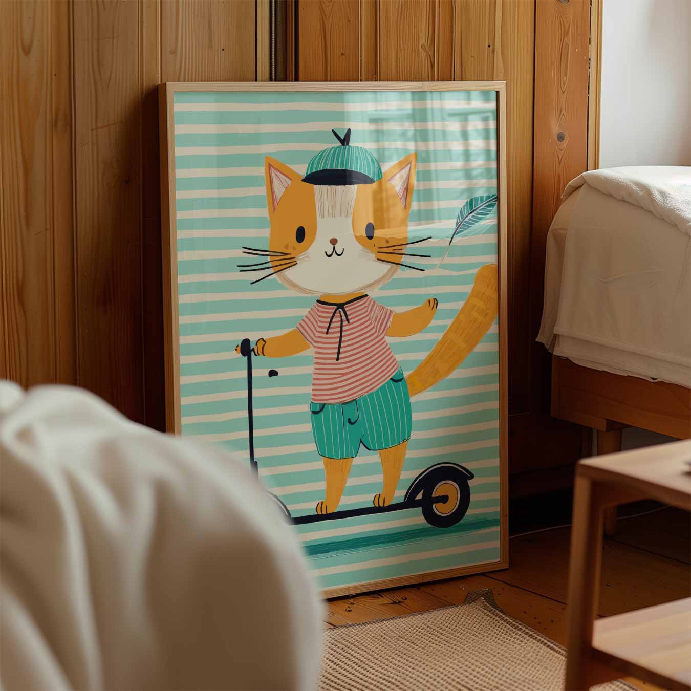 Kat op Step Poster-WallArtistic