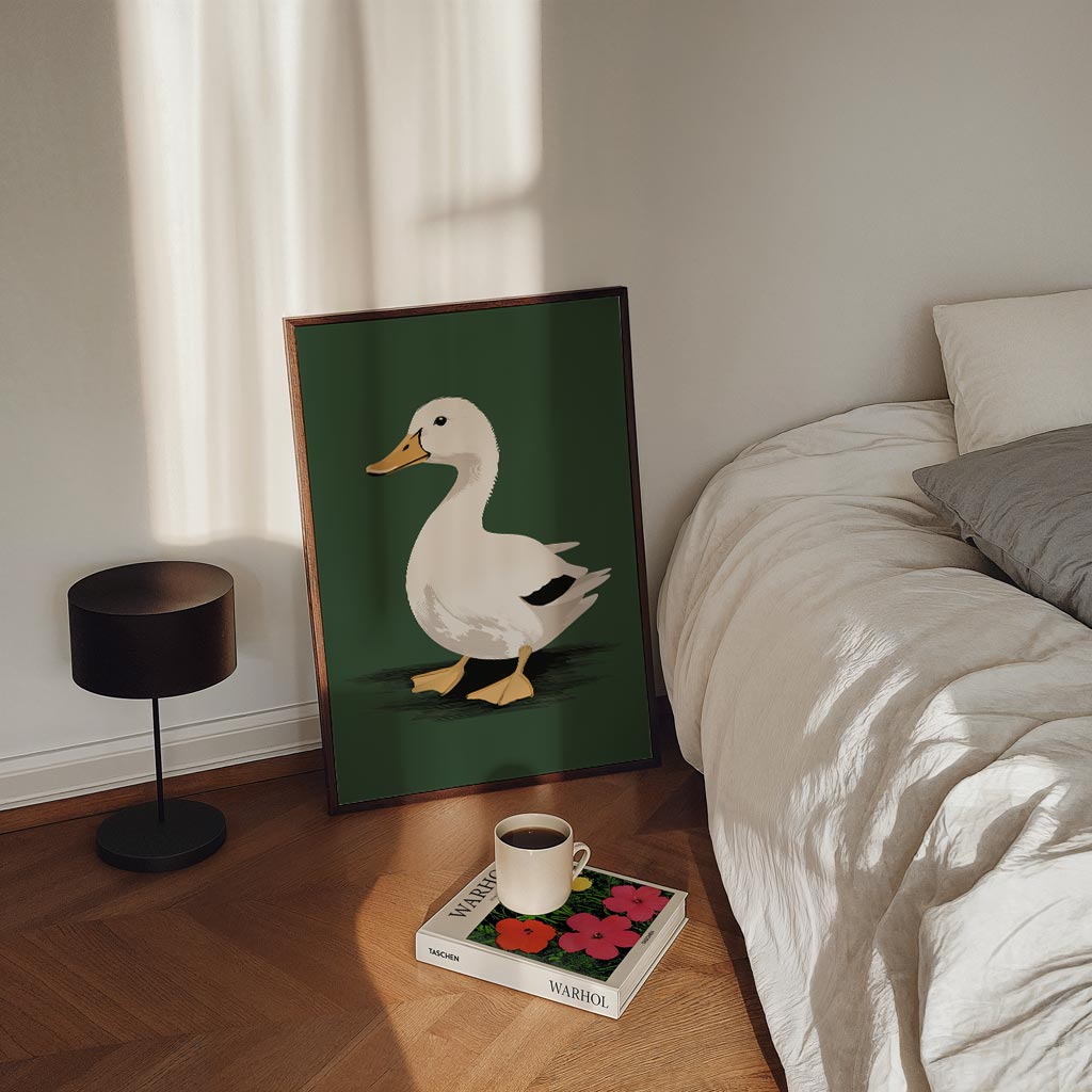 Schattige Eend Illustratie Poster-WallArtistic