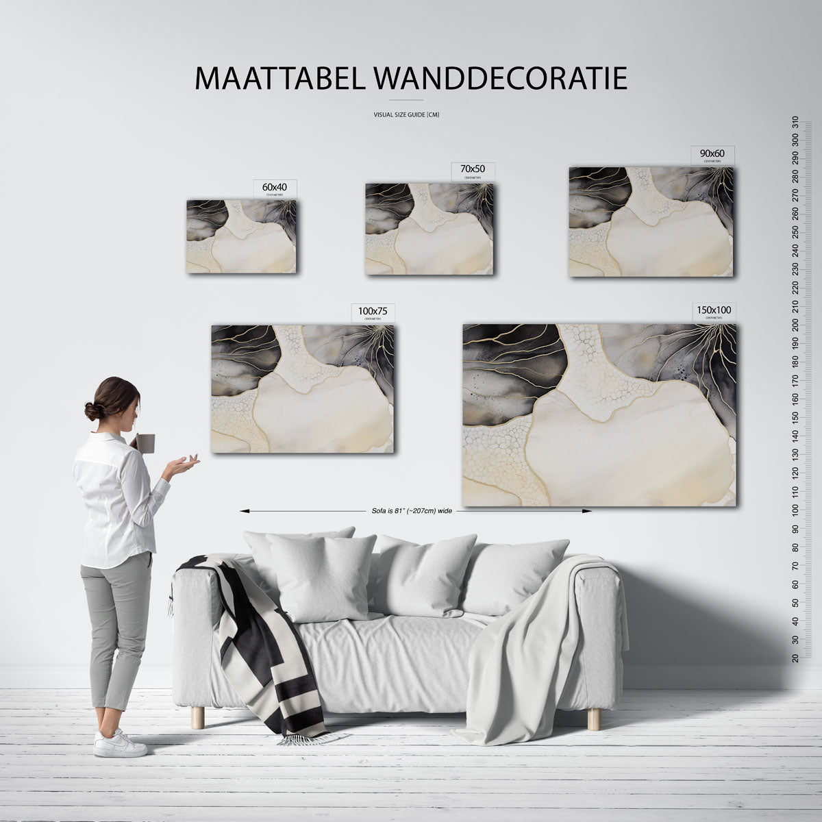 Organische lijnen compositie Kunstwerk