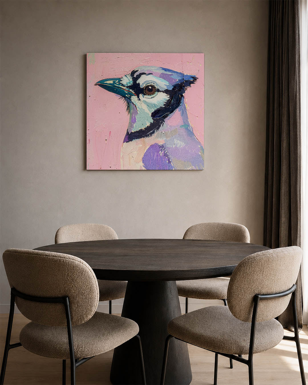 Vogelsilhouet in pastel Kunstwerk