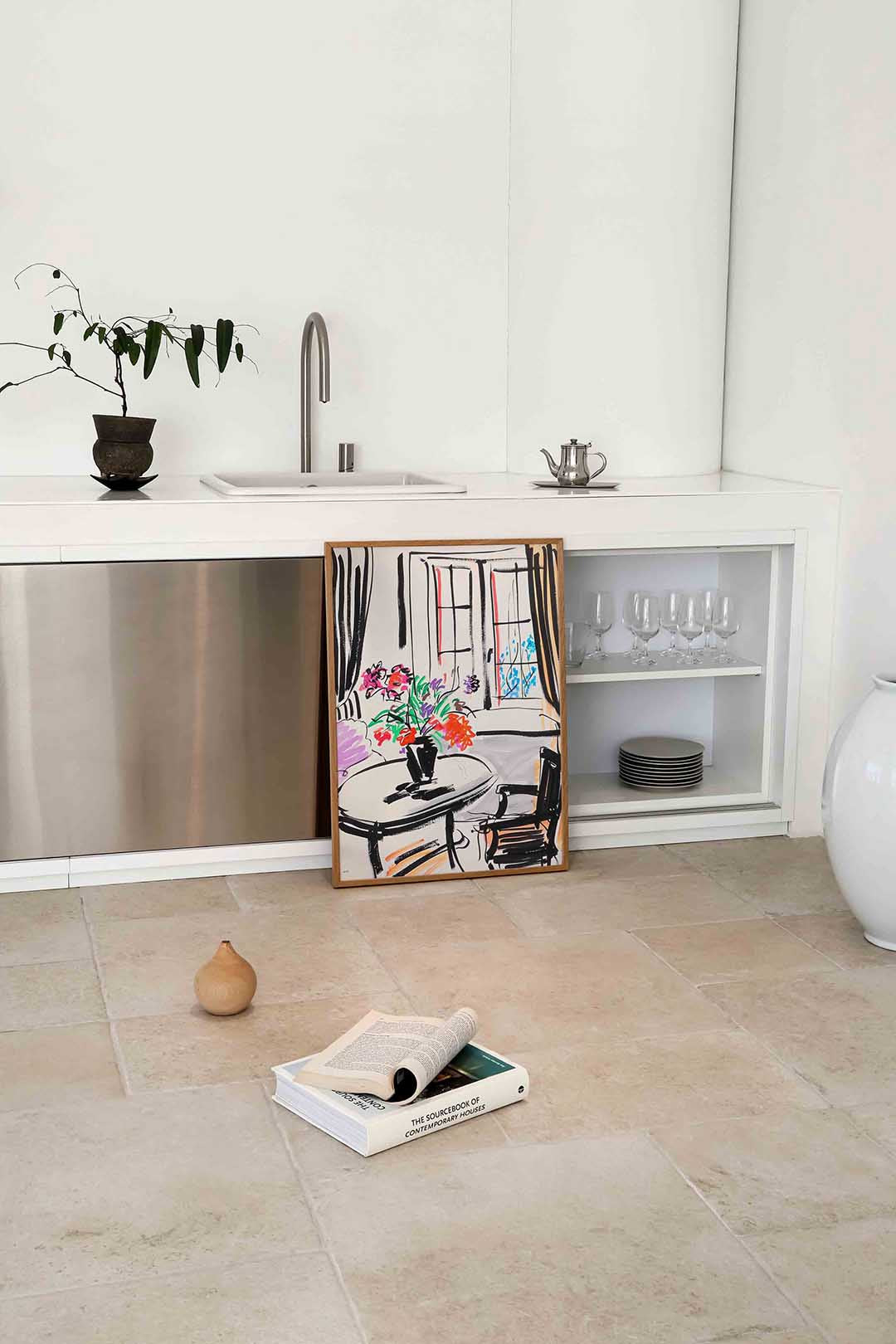 Bloemen op tafel Poster