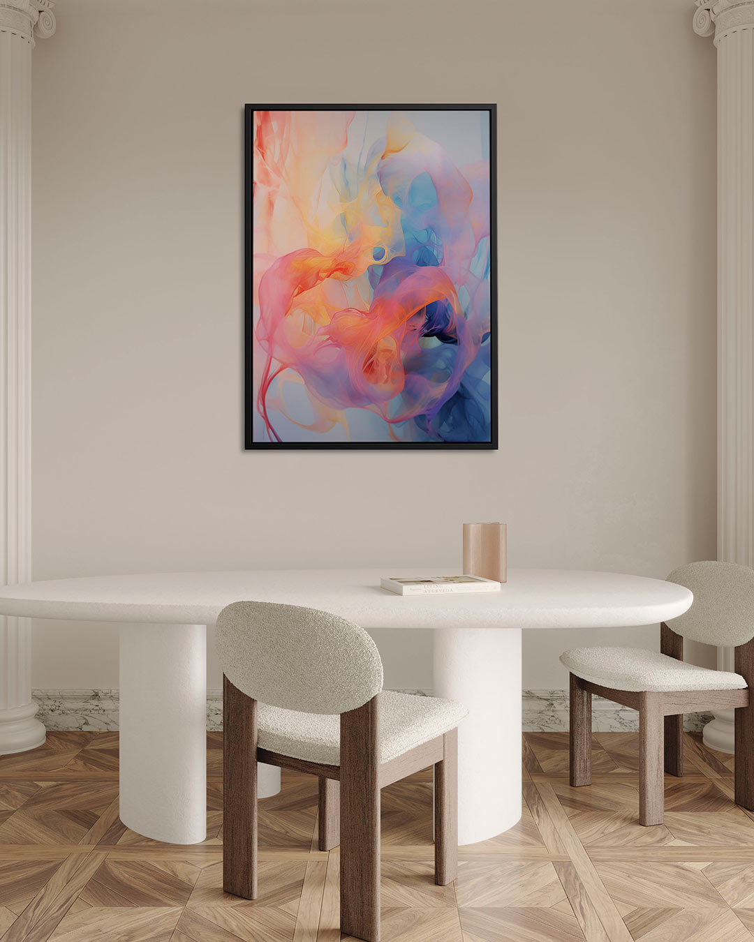 Vloeiende kleurenwerveling Kunstwerk