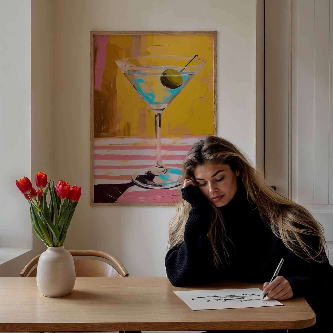 Stijlvolle Cocktail Kunst Poster-WallArtistic