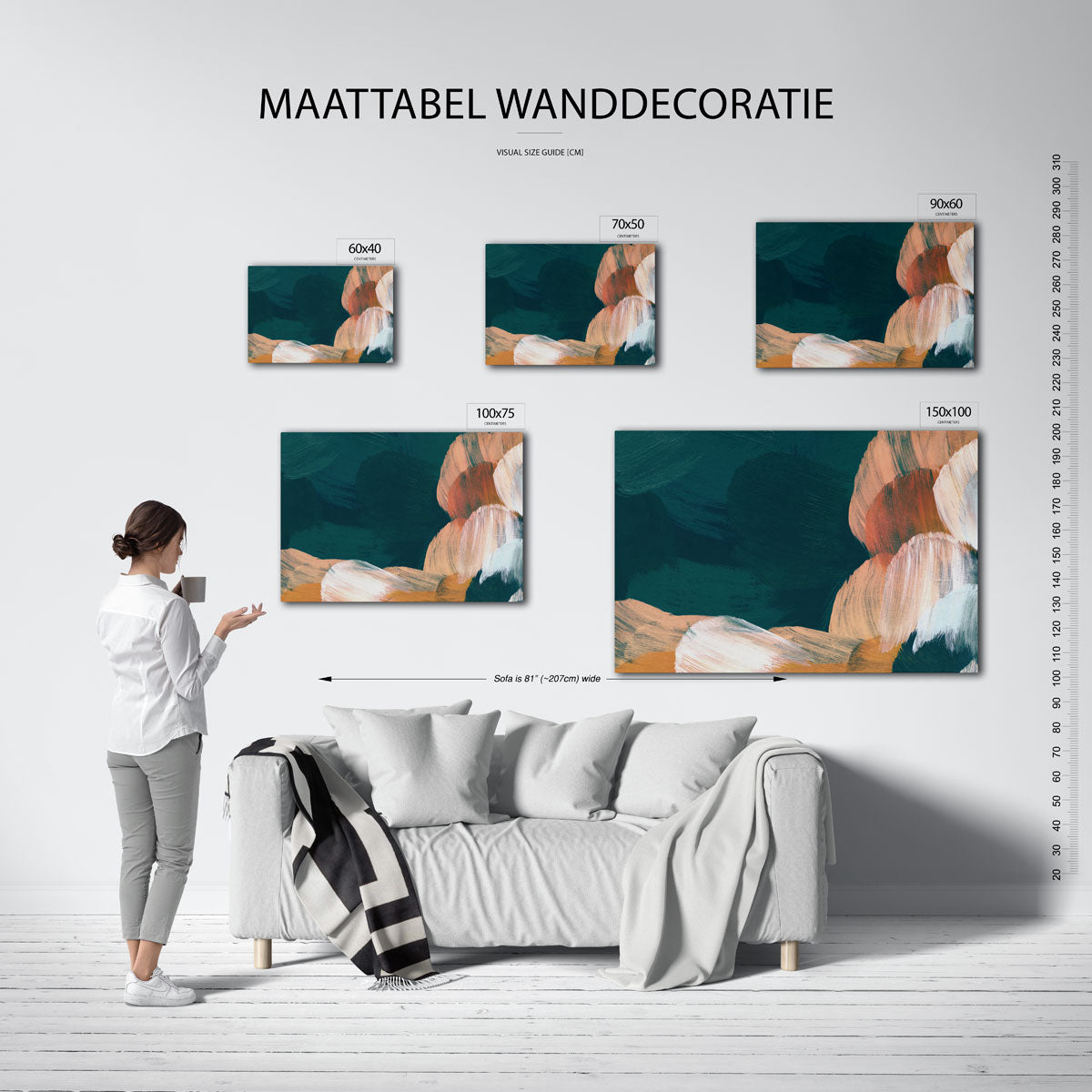 Dynamische kleurencompositie Kunstwerk