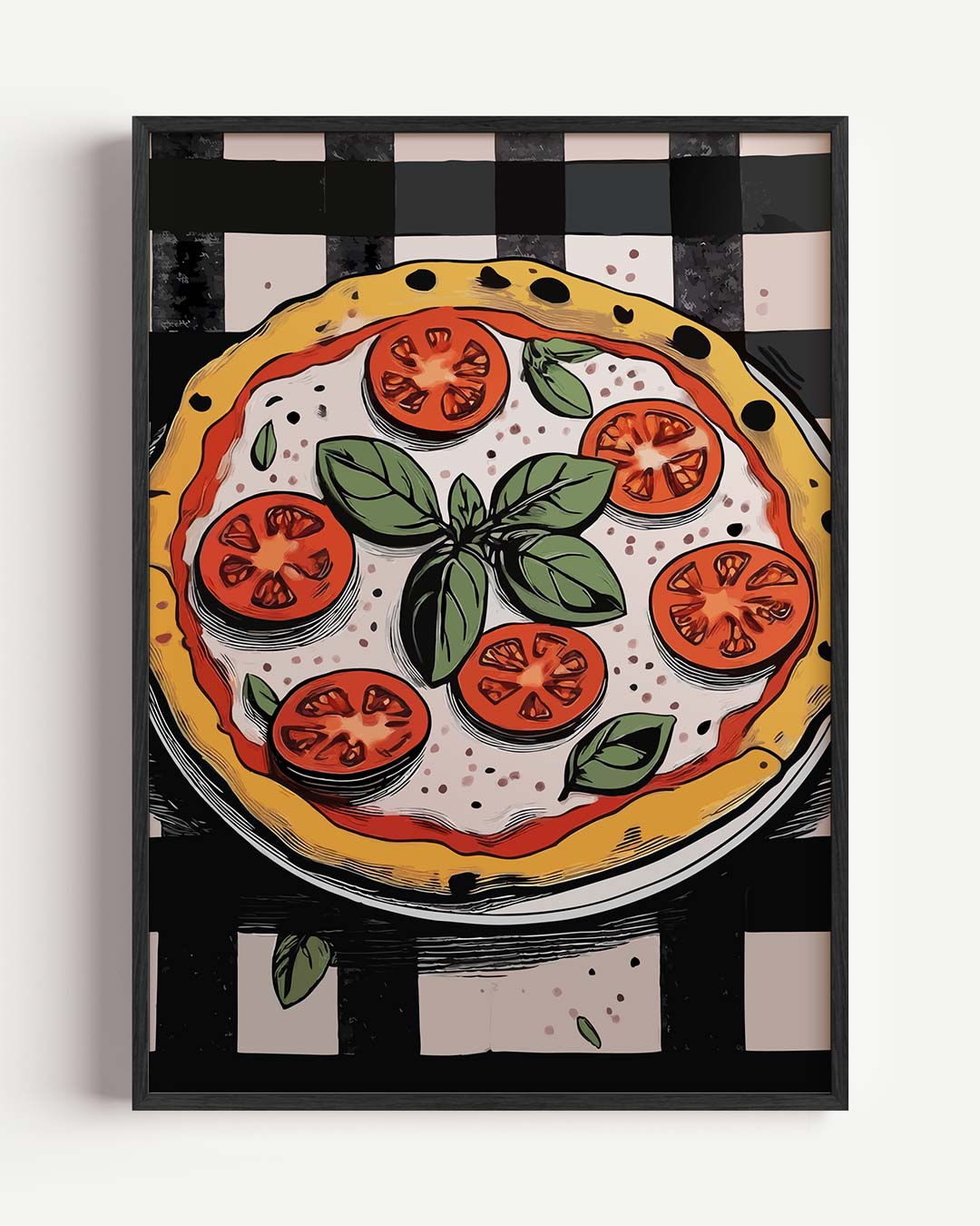Italiaanse Pizza Illustratie Poster-WallArtistic