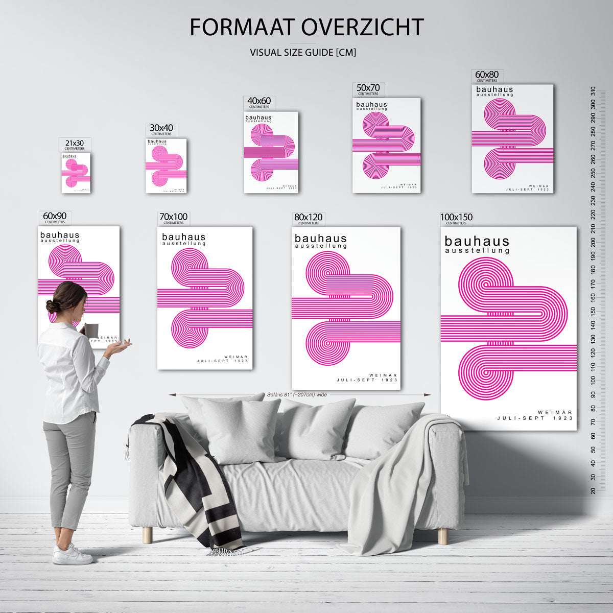Lijnen en cirkel Poster