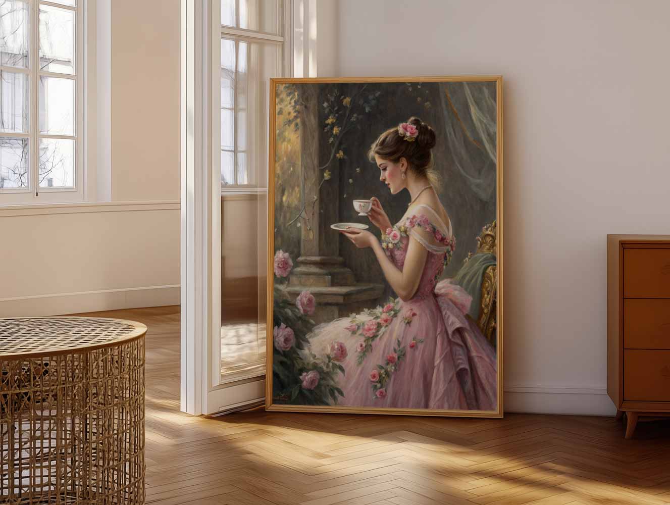 Romantische Theemoment Poster-WallArtistic