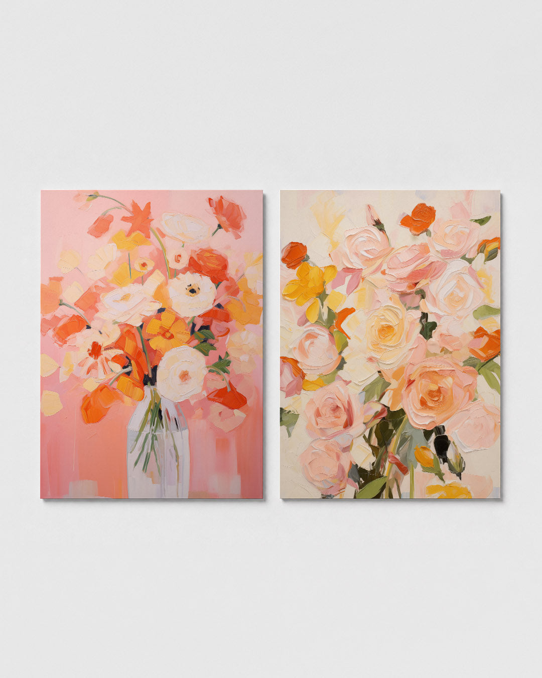 Bloemrijke kleurvlakken Posterset