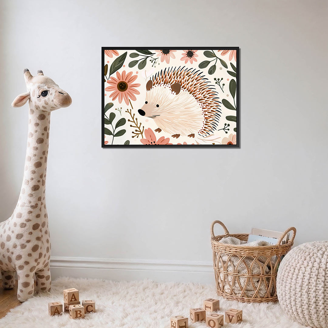 Egel en bloemen Kunstwerk
