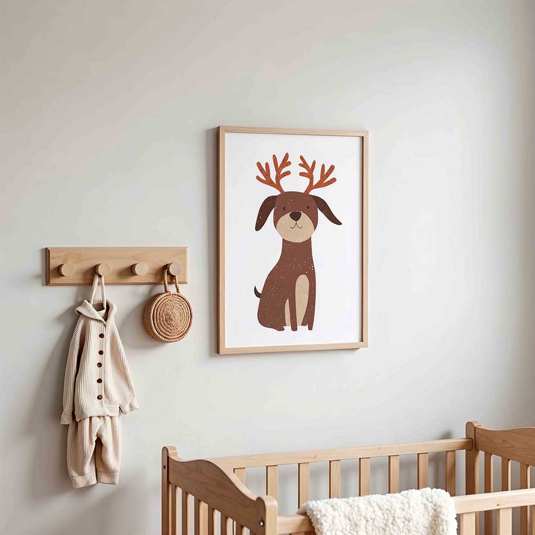 Hond met gewei Poster
