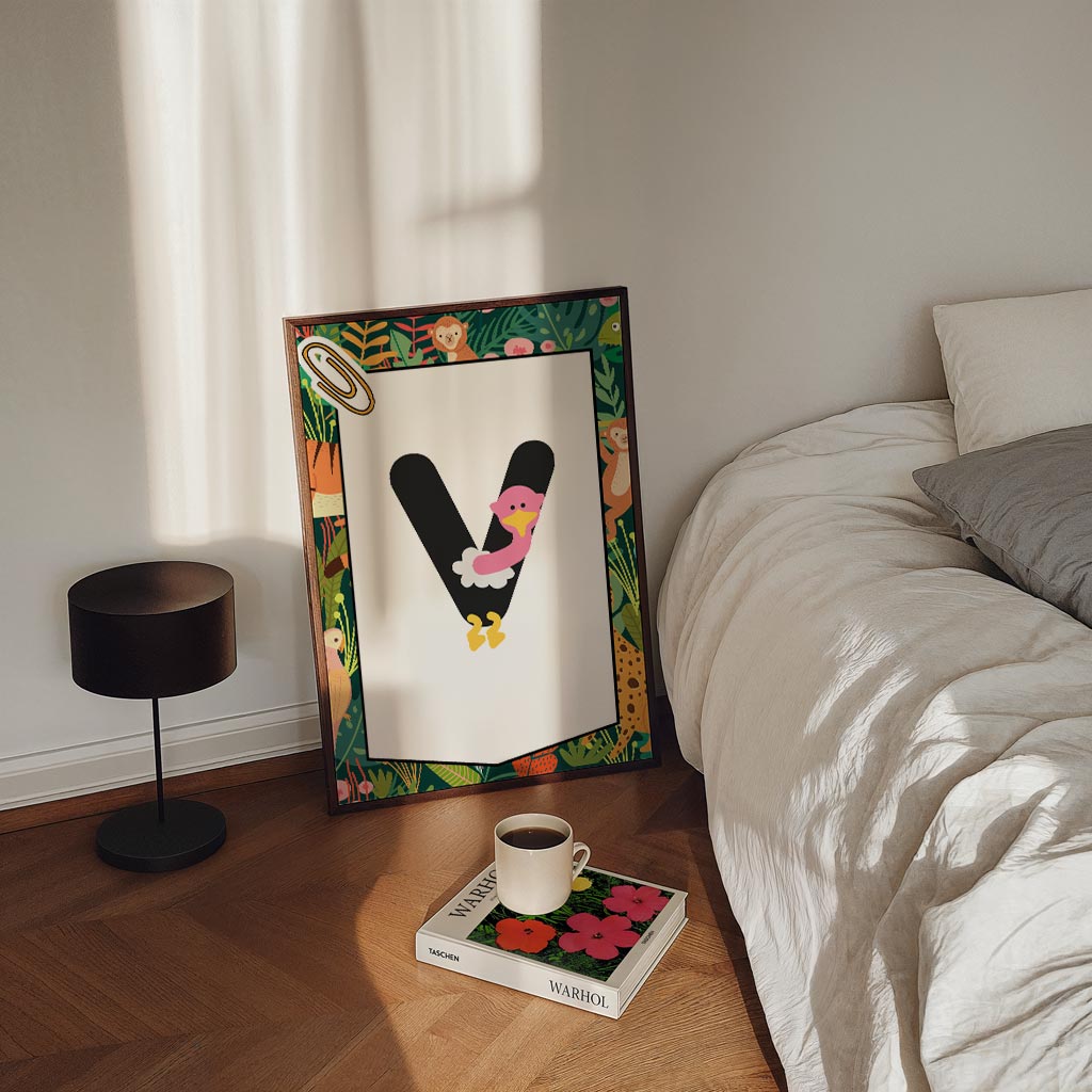 Speelse Alfabetposter met Safari Thema Poster-WallArtistic