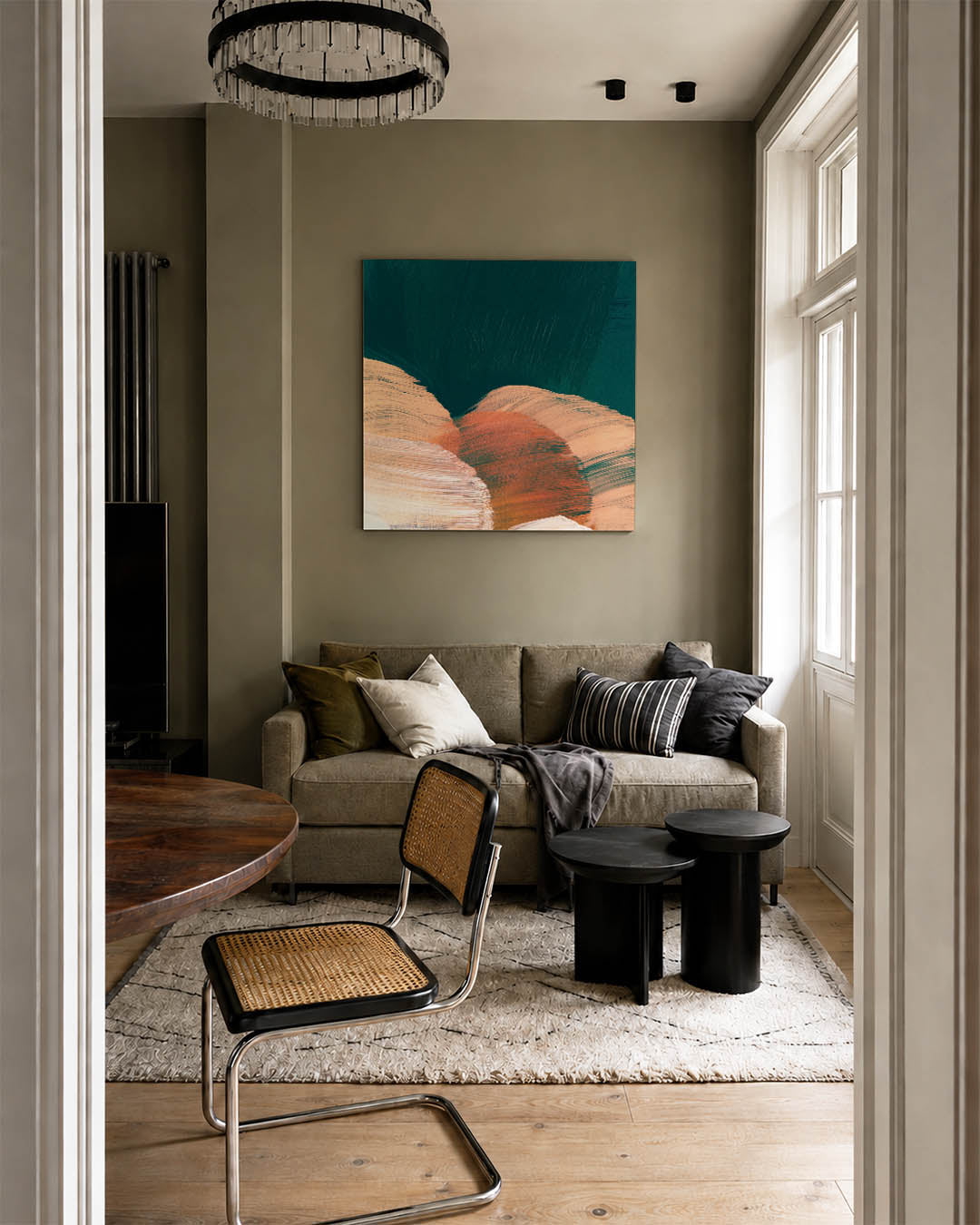 Kleurrijke borstelslag Kunstwerk