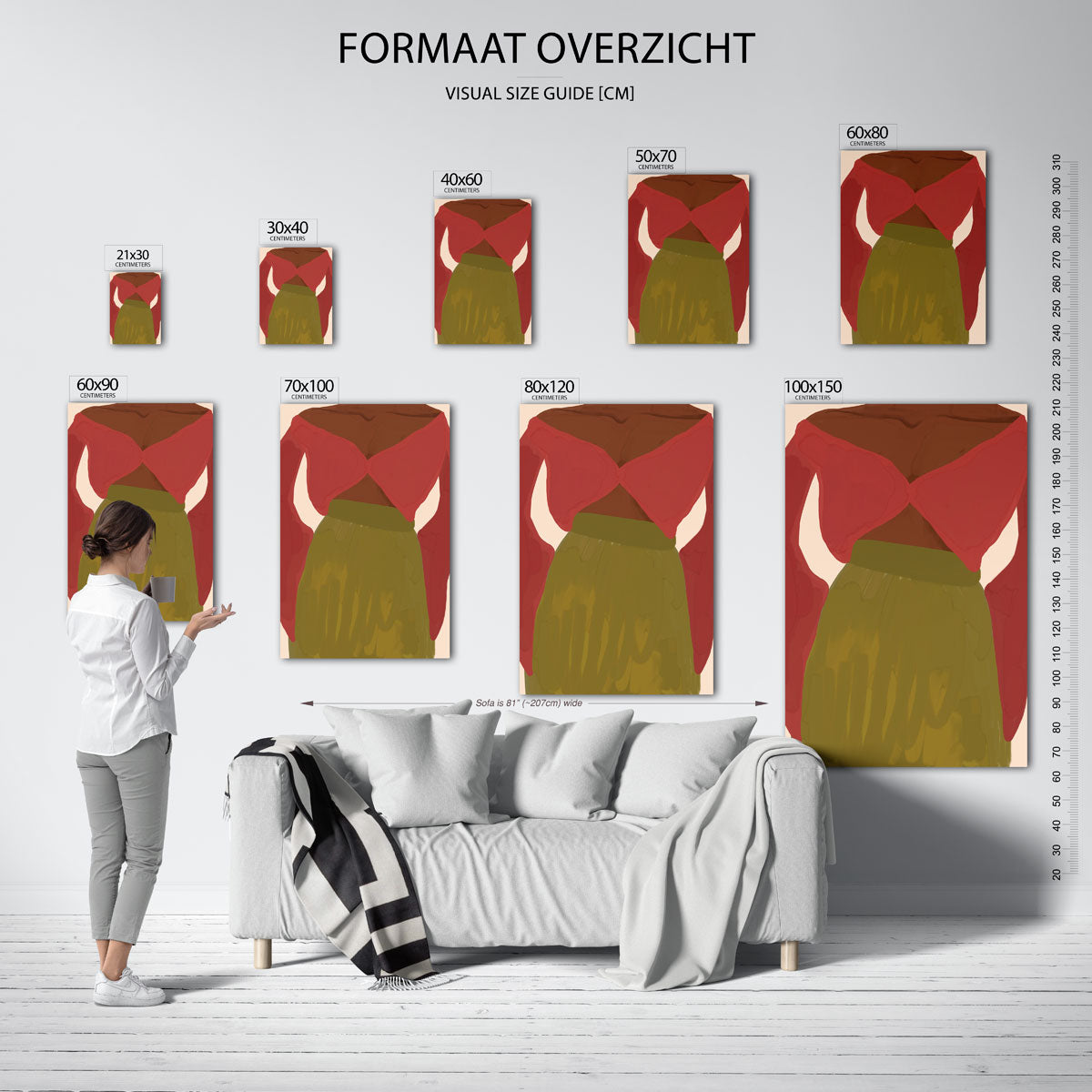 Figuur met rode top Poster