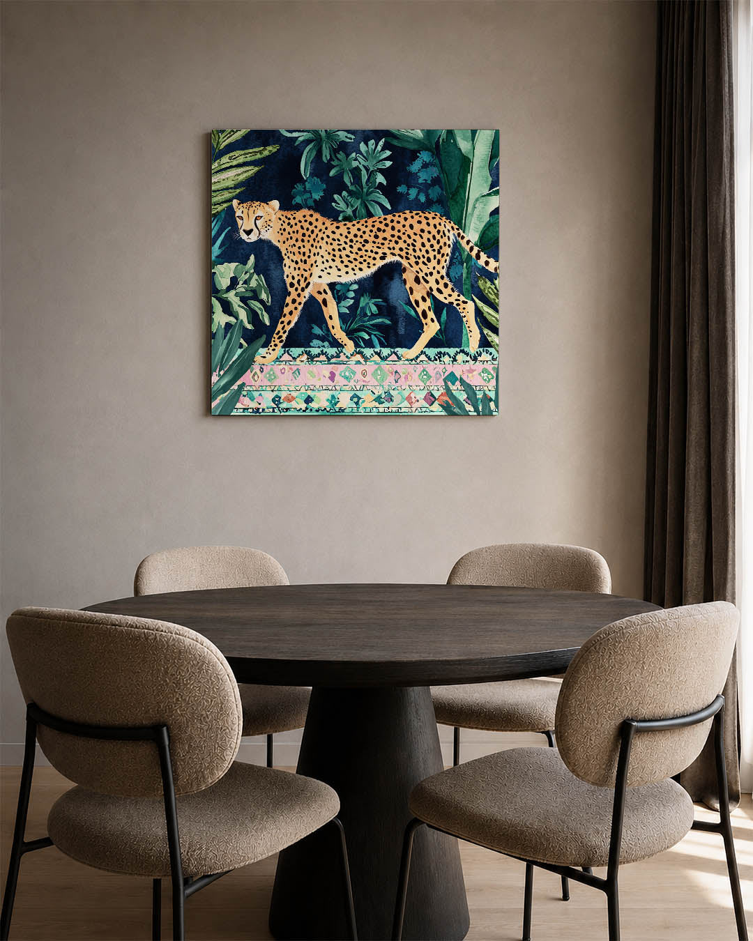 Luipaard in jungle Kunstwerk