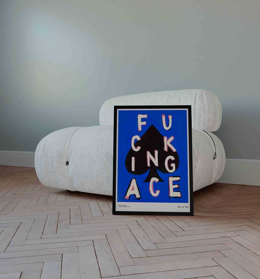 Speelkaart met letters Poster