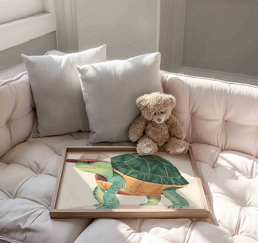 Schildpad met pet Poster