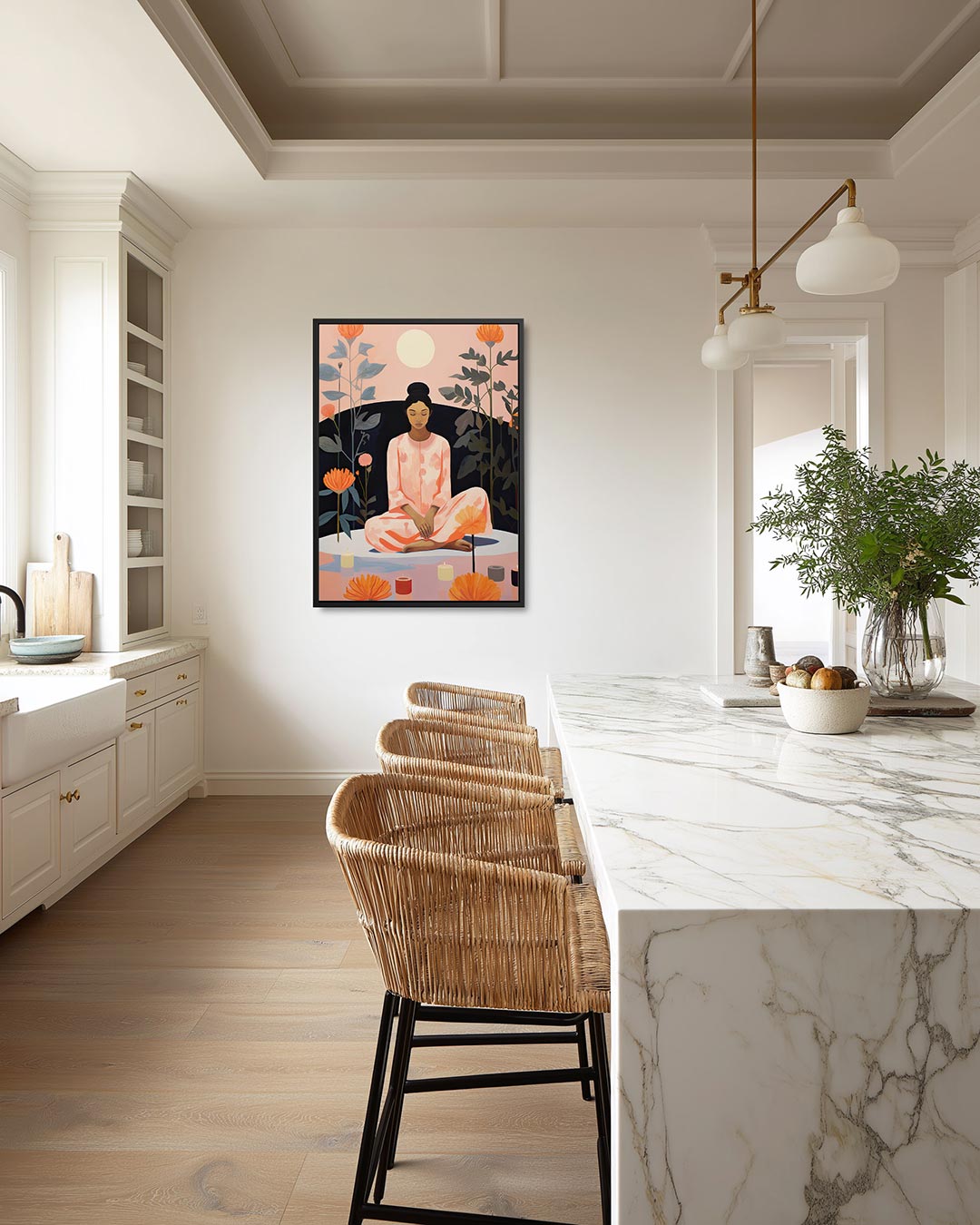 Meditatieve bloemen Kunstwerk