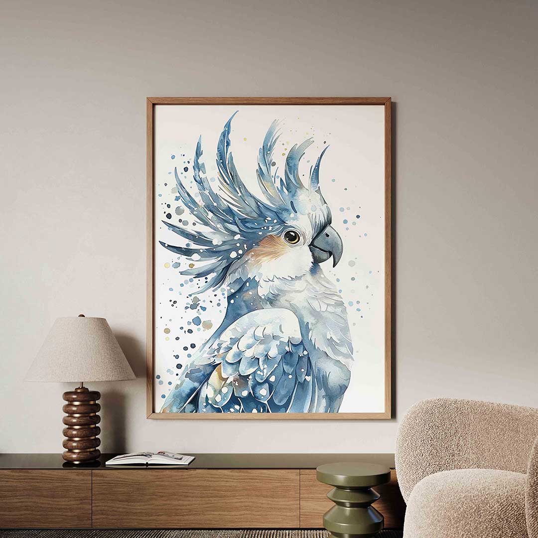 Papegaai in blauw Poster