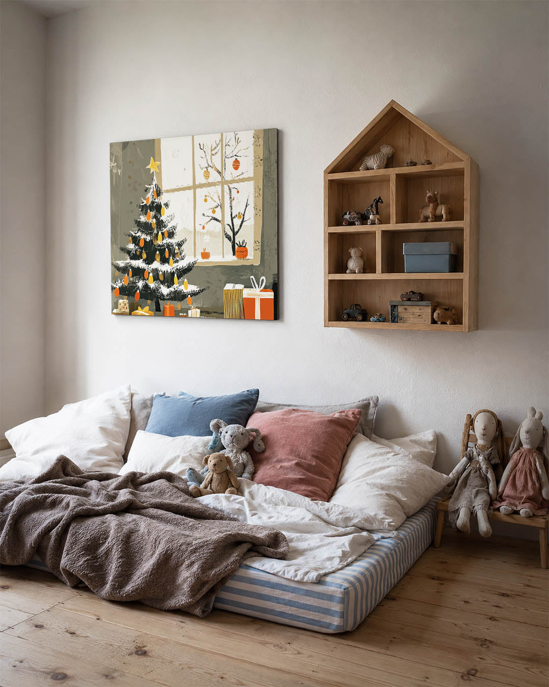 Kerstboom met cadeaus Kunstwerk