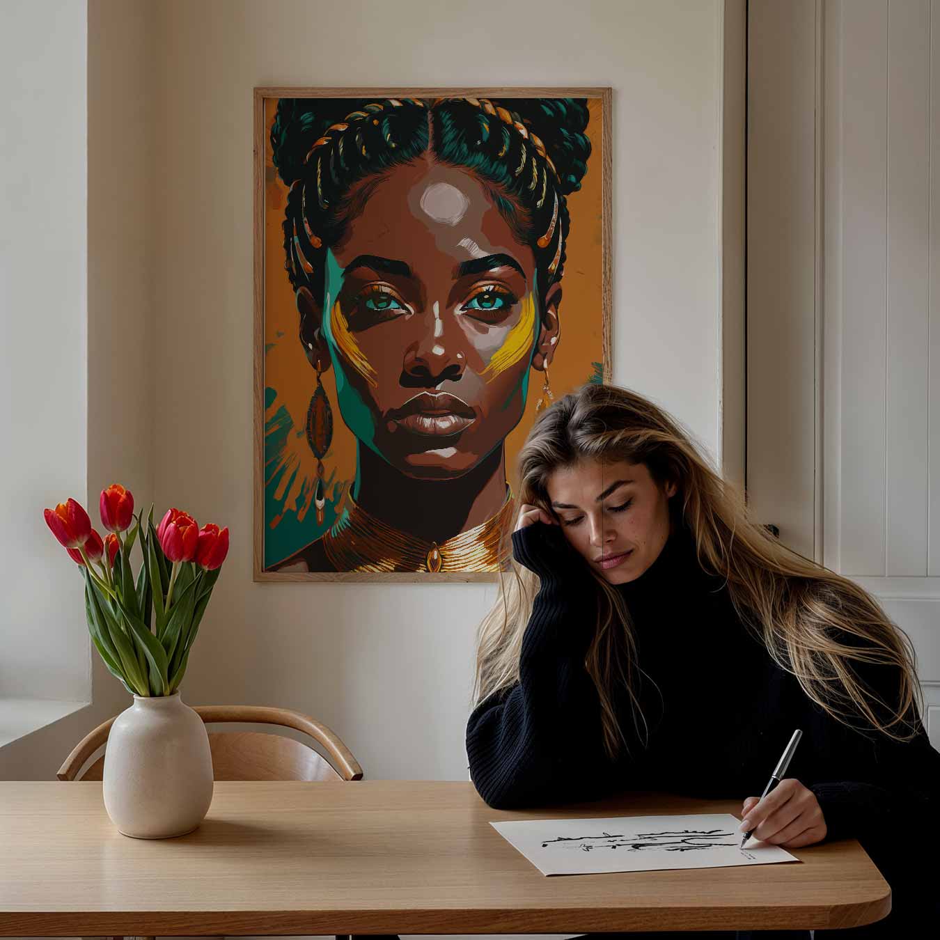Exotische Elegantie Portretposter-WallArtistic