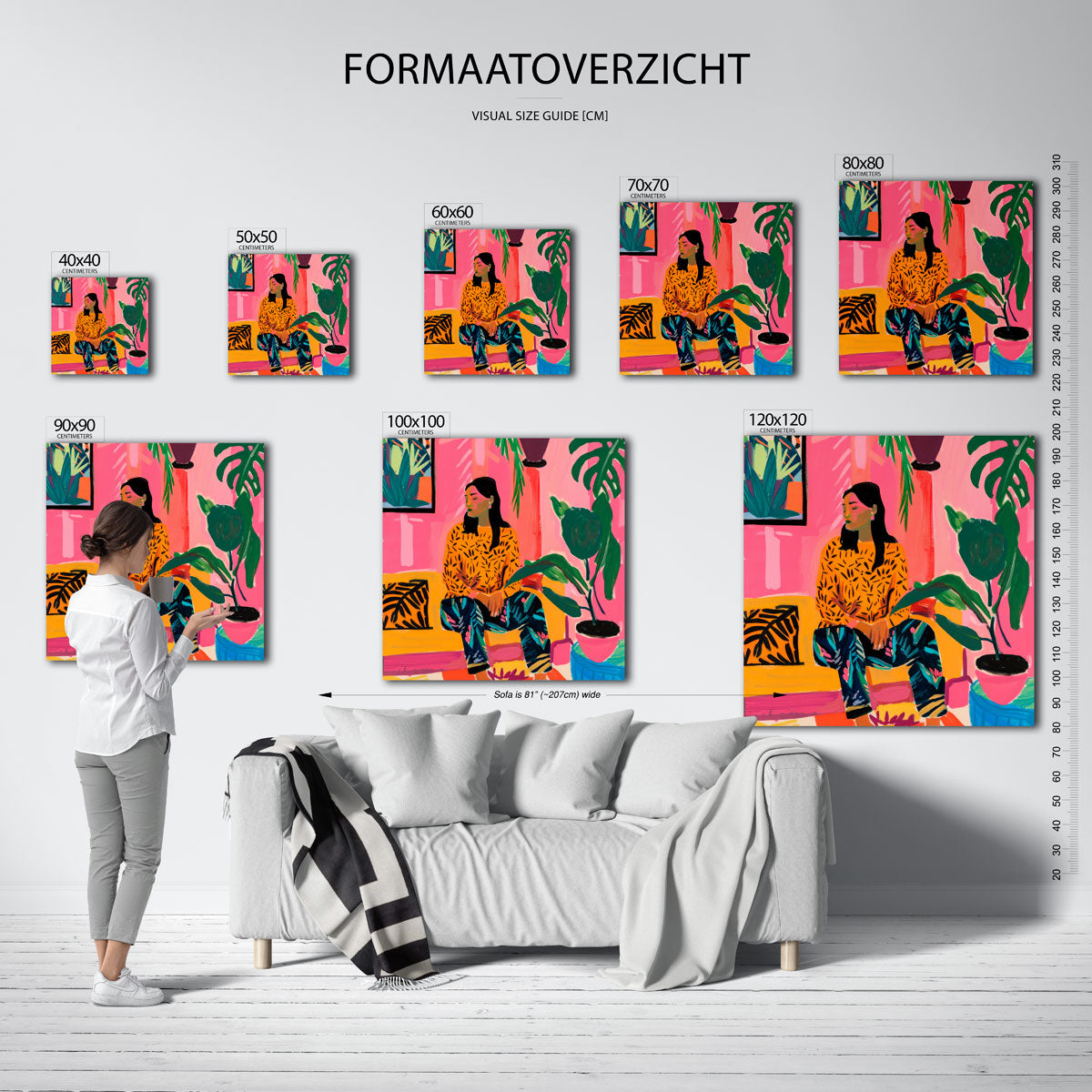 Vrouw op bank Poster