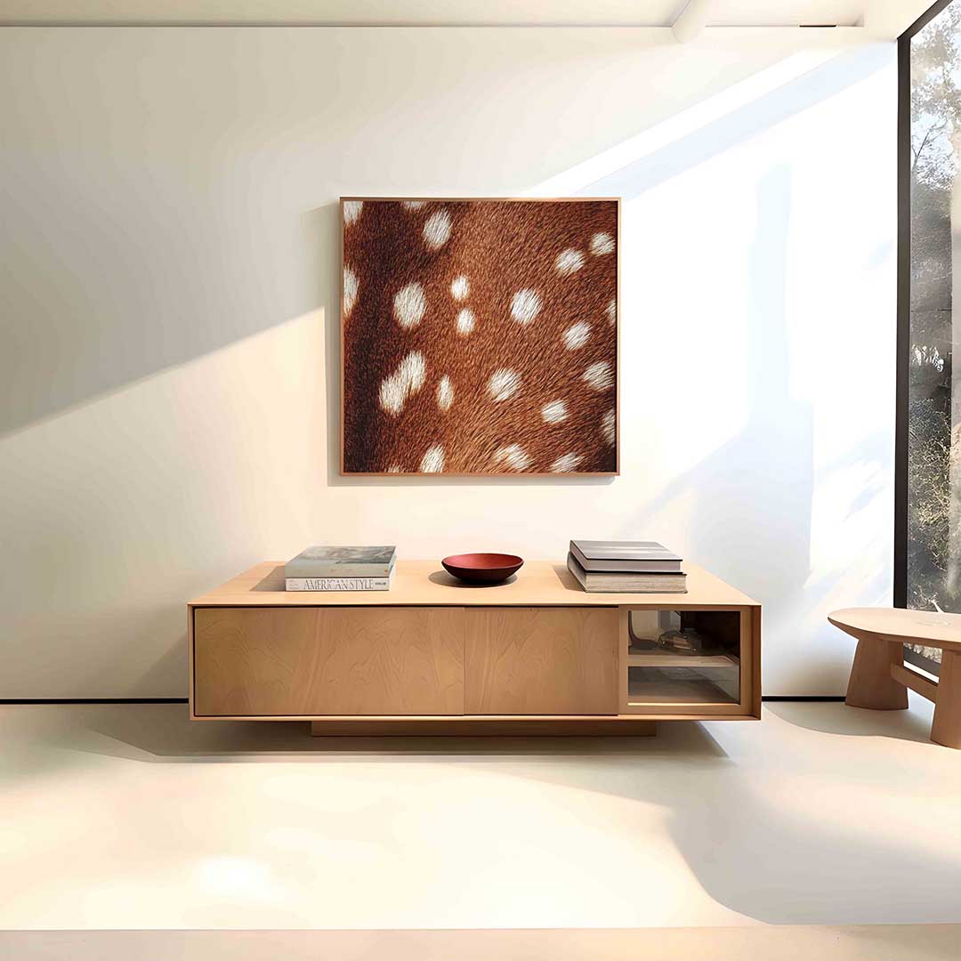 Bruine vacht met witte stippen Poster