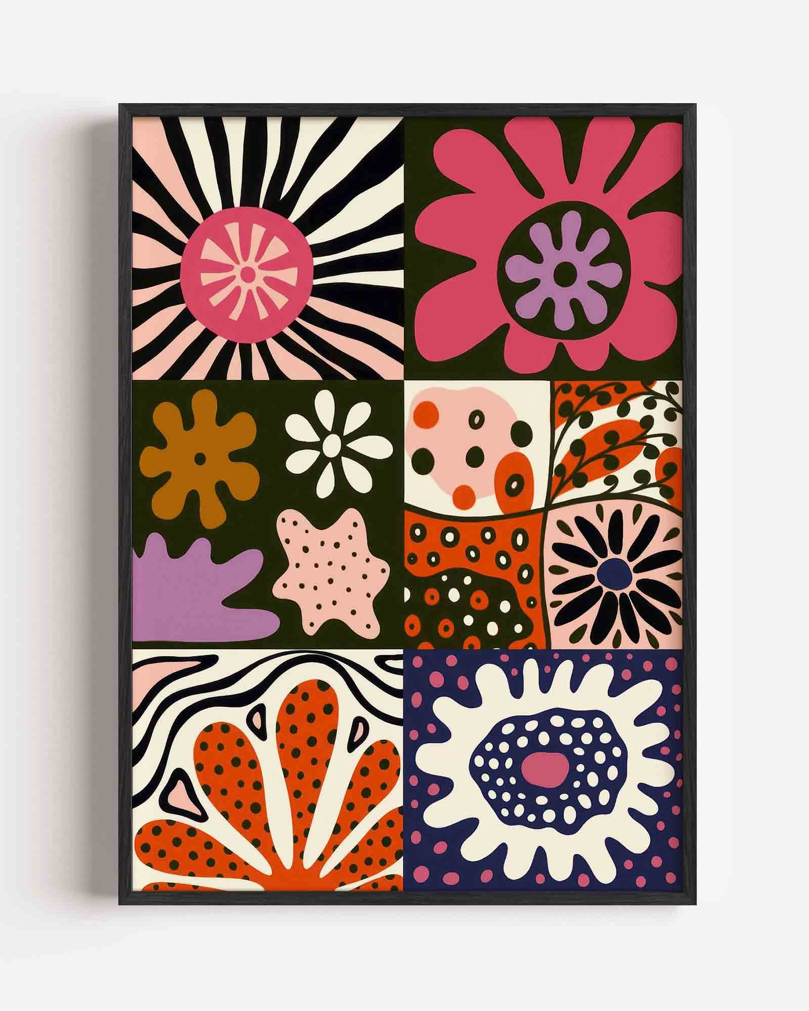 Bloemvormen en patronen Poster
