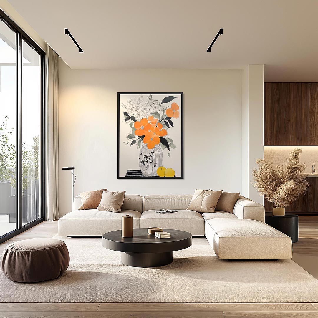 Bloemrijke vaas Kunstwerk
