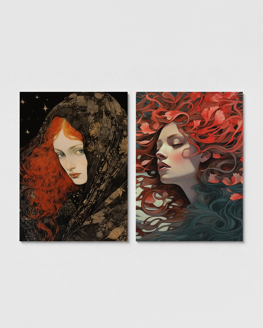 Rode haarpracht Posterset