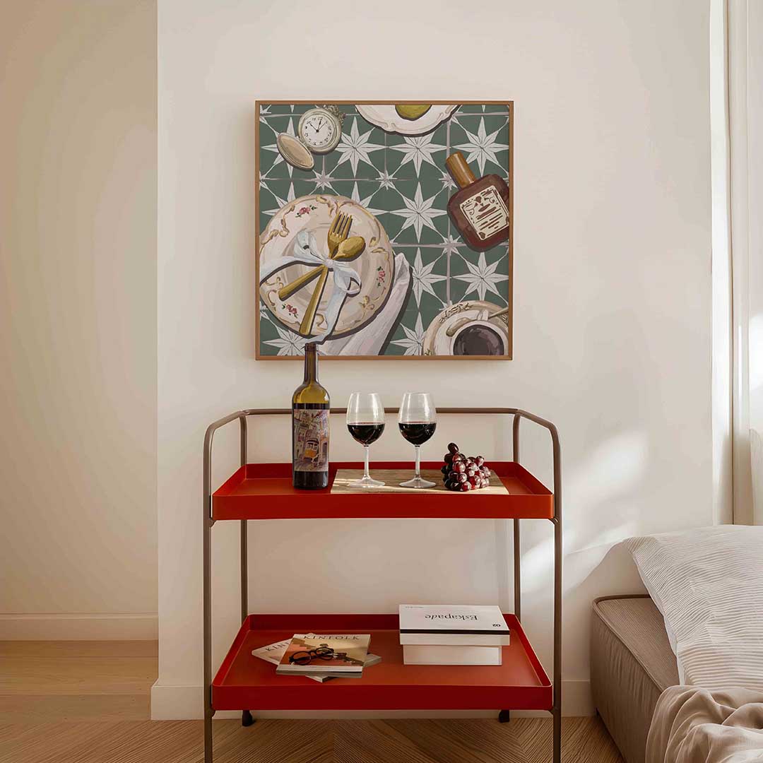 Decoratieve tafelsetting Poster