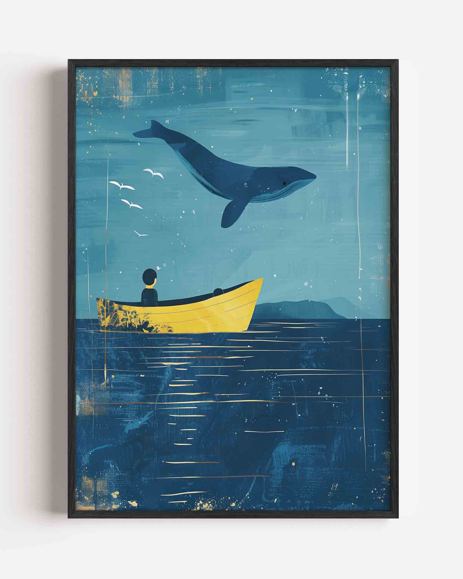 Walvis en boot Poster