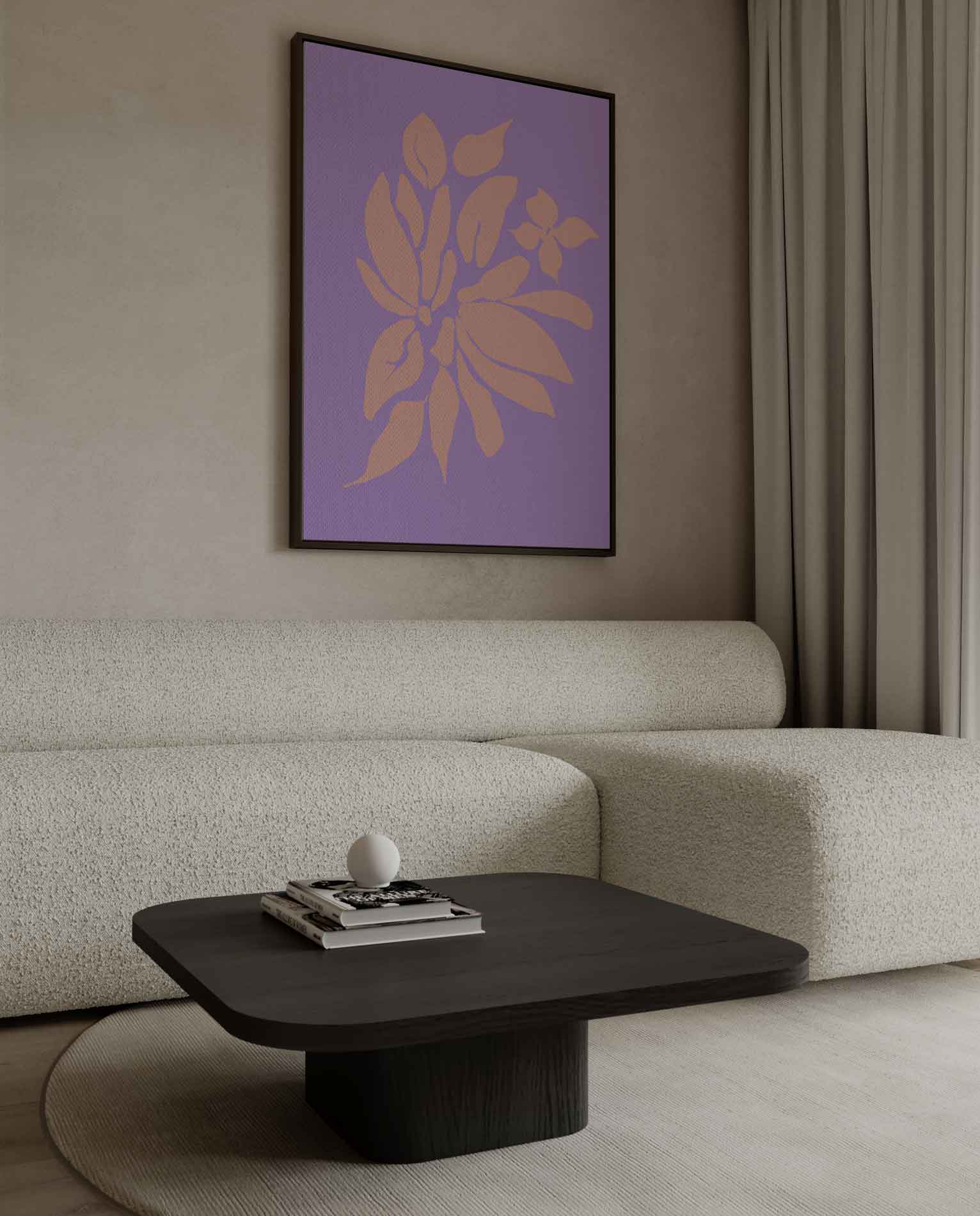 Bloemenpracht op Paars Kunstwerk-canvas-dibond-plexiglas-wanddecoratie-WallArtistic