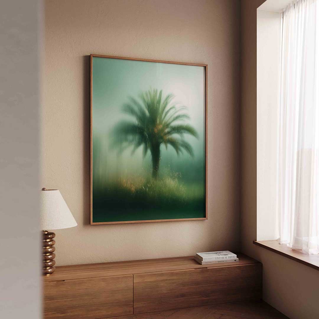Palmboom in mist Poster