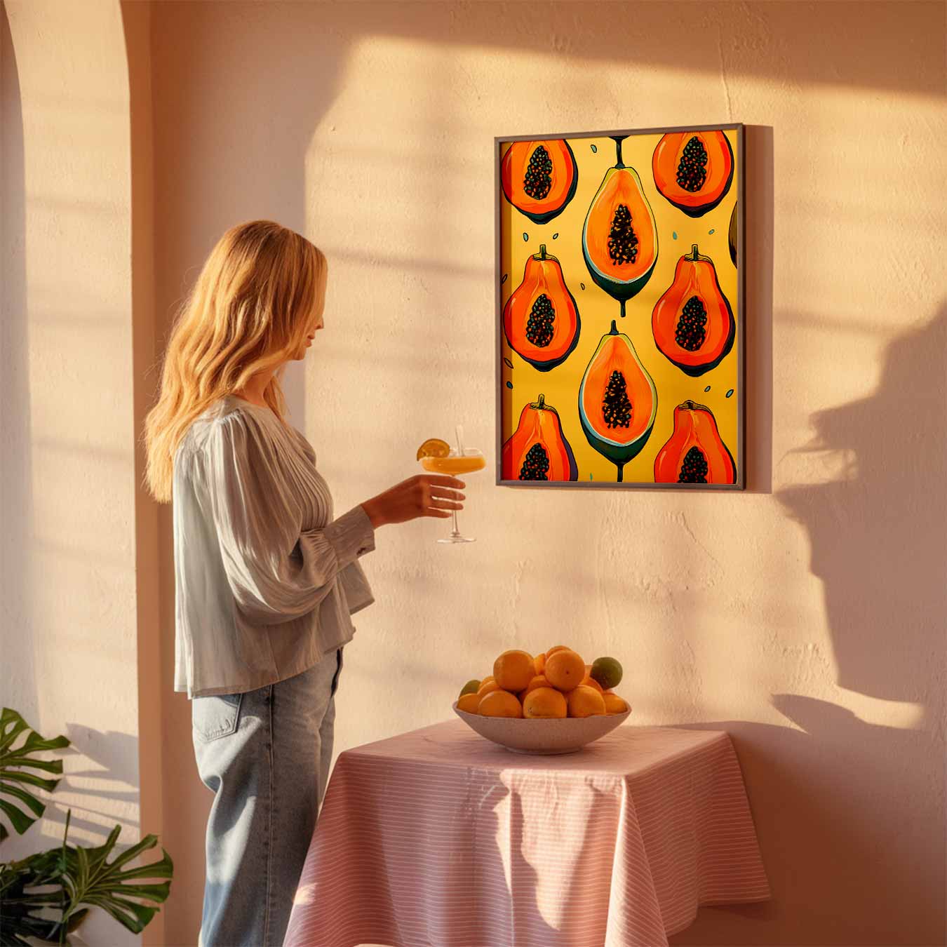 Tropische Papaya Pracht Poster-WallArtistic