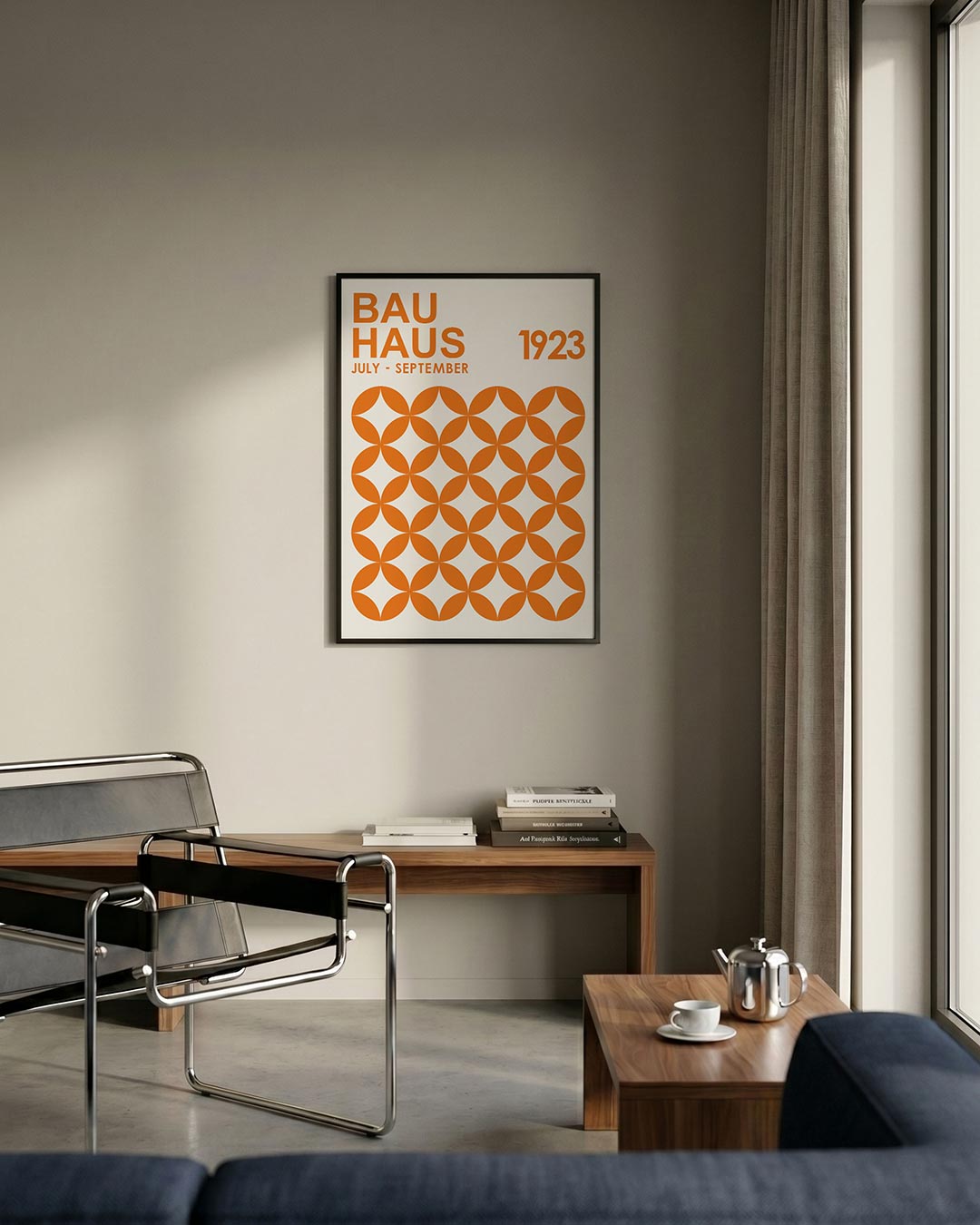 Oranje cirkelpatroon Poster