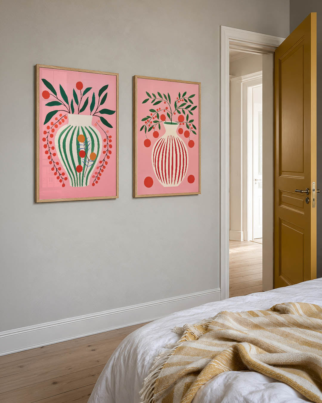 Bloemenvorm en kleur Posterset
