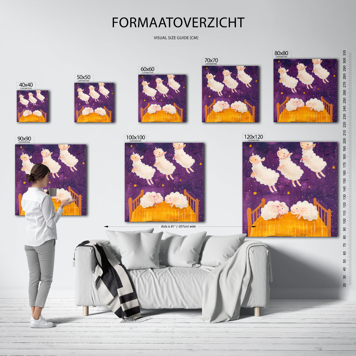 Schapen en bed Poster