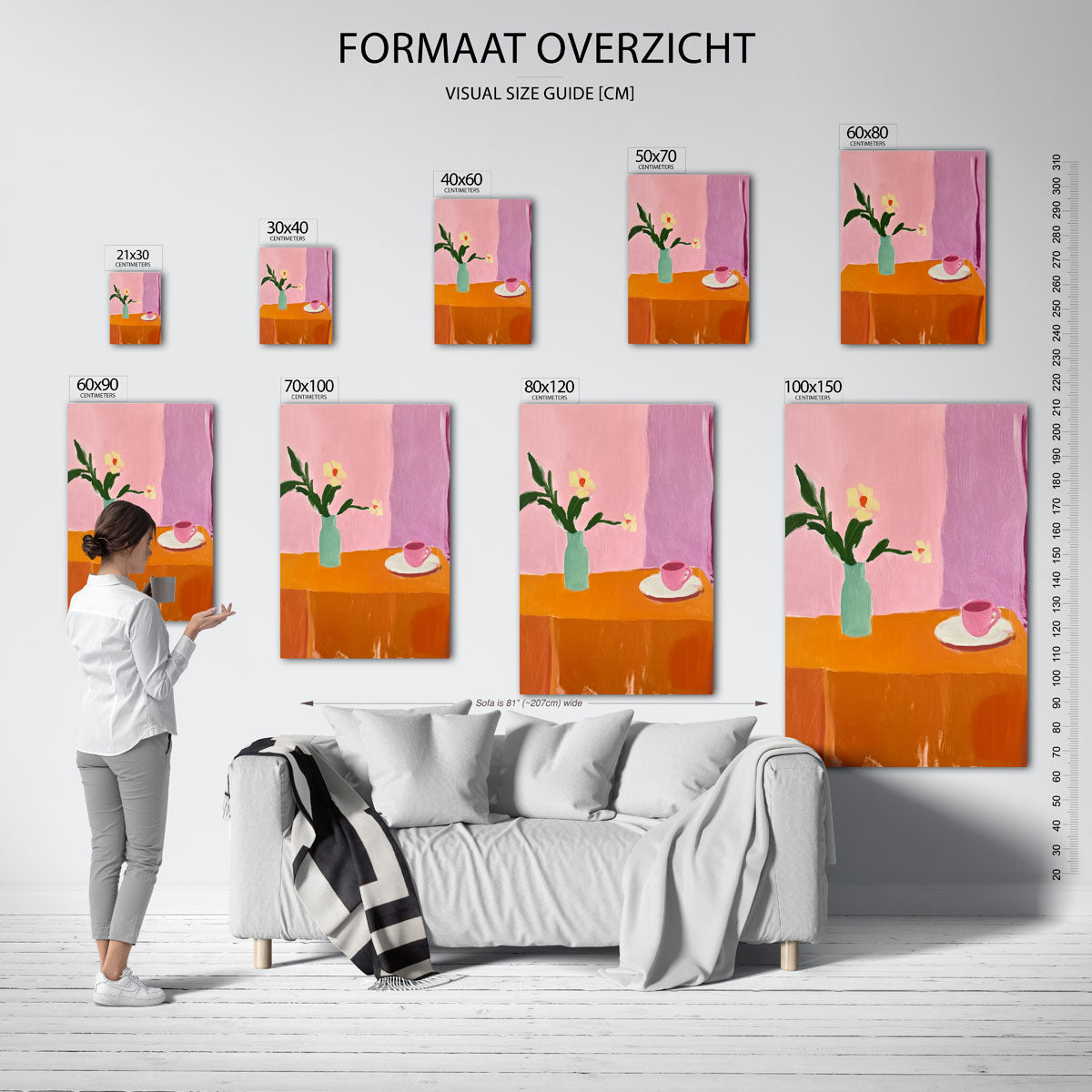 Bloemen en kopje Poster