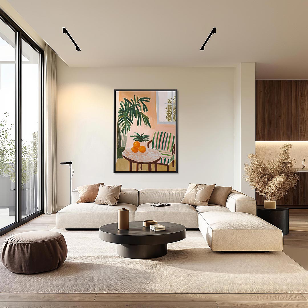 Interieur met planten Kunstwerk