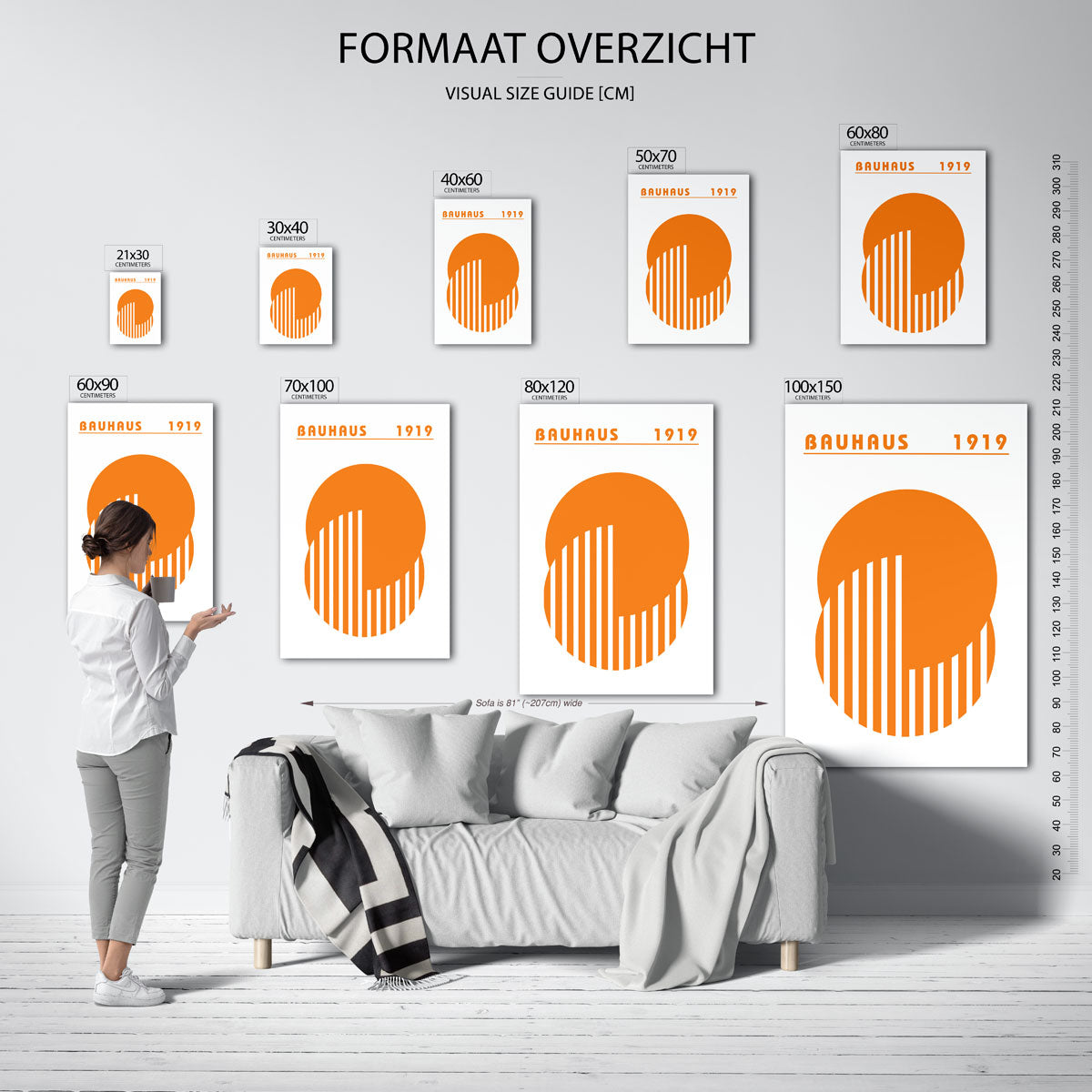 Oranje cirkelpatroon Poster